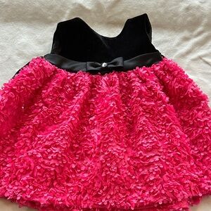 Pink and Black Ruffled Dress